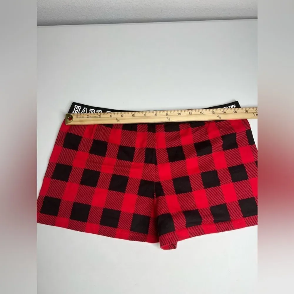 Hard Rock Plaid Cotton Boxer Short Red Black NWOT SIZE S